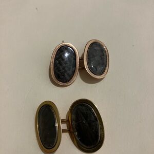 Antique men’s mourning cufflinks in 14 k yellow gold .